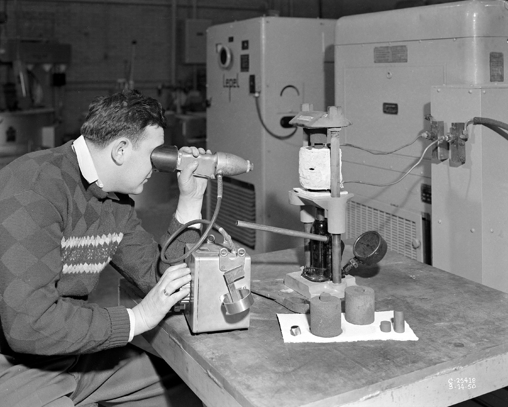 HOT PRESS RIG IN HEAT TREAT SHOP OF THE TECHNICAL SERVICES BUILDING TSB