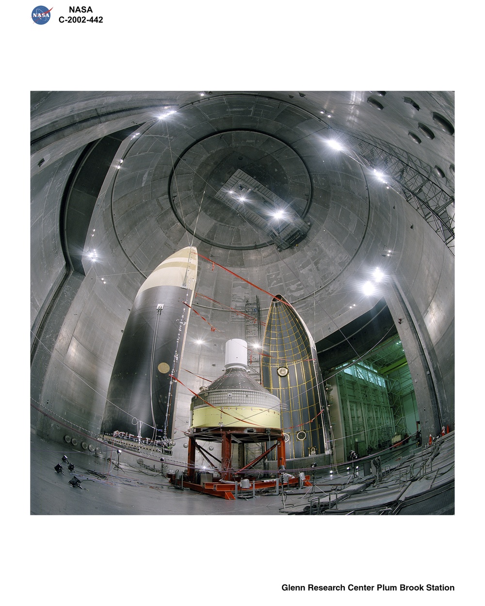 BOEING DELTA 4 SHROUD SEPARATION TEST IN SPACE POWER FACILITY AT NASA PLUM BROOK STATION