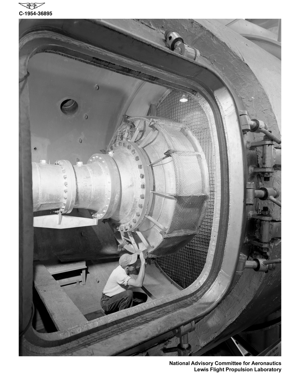 28 INCH BOMARC RAM JET ENGINE INSTALLED IN THE PROPULSION SYSTEMS LABORATORY PSL TANK