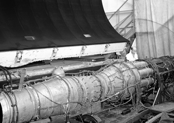 TG-190 ENGINE WITH REPUBLIC AFTERBURNER INSTALLED IN THE ALTITUDE WIND TUNNEL AWT