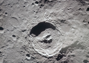 Apollo 16 Mission Image - Post-TEI view of the King Crater near latitude 5.5N, longitude 120.5E.