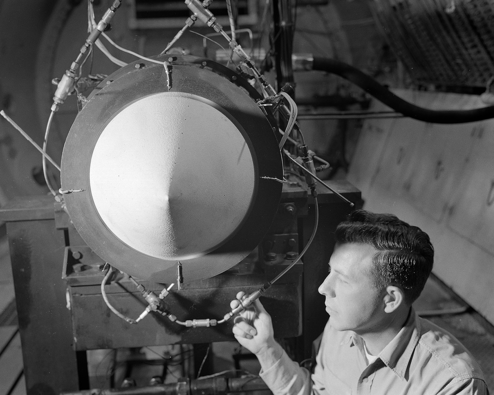 ROCKET INSTALLATION BEFORE BLOW UP AT THE PROPULSION SYSTEMS LABORATORY PSL