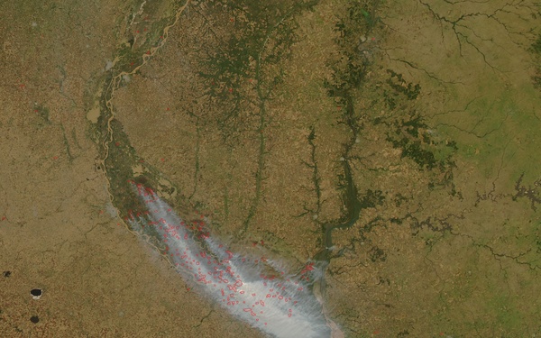 Fires Spread Smoke over Buenos Aires: Natural Hazards