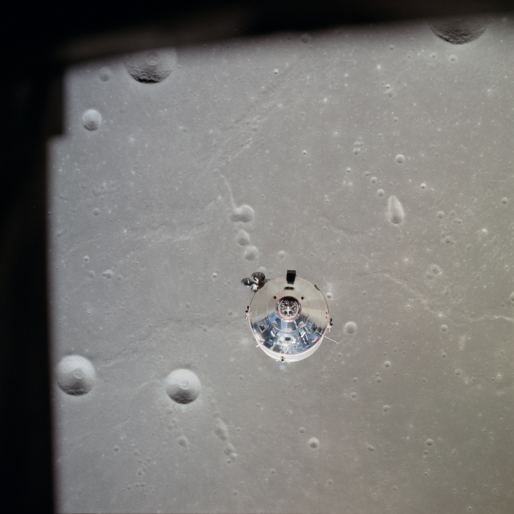 Apollo 11 Mission image - CSM over the surface of the moon