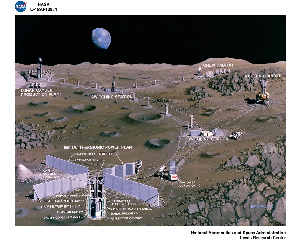 LUNAR 550 KWC IN CORE THERMIONIC POWER SYSTEM