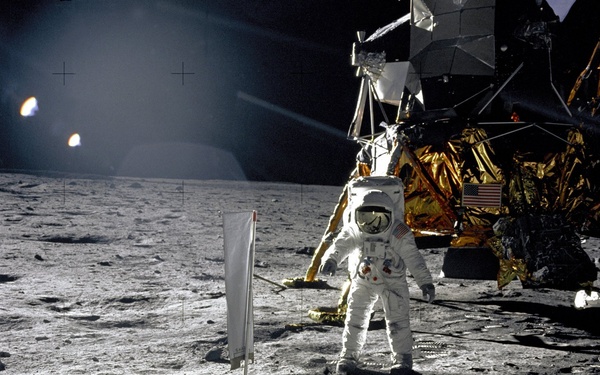 Aldrin Next to Solar Wind Experiment