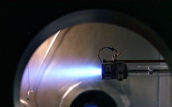 ARCJET THRUSTER IN OPERATION AT ELECTRIC PROPULSION LABORATORY EPL