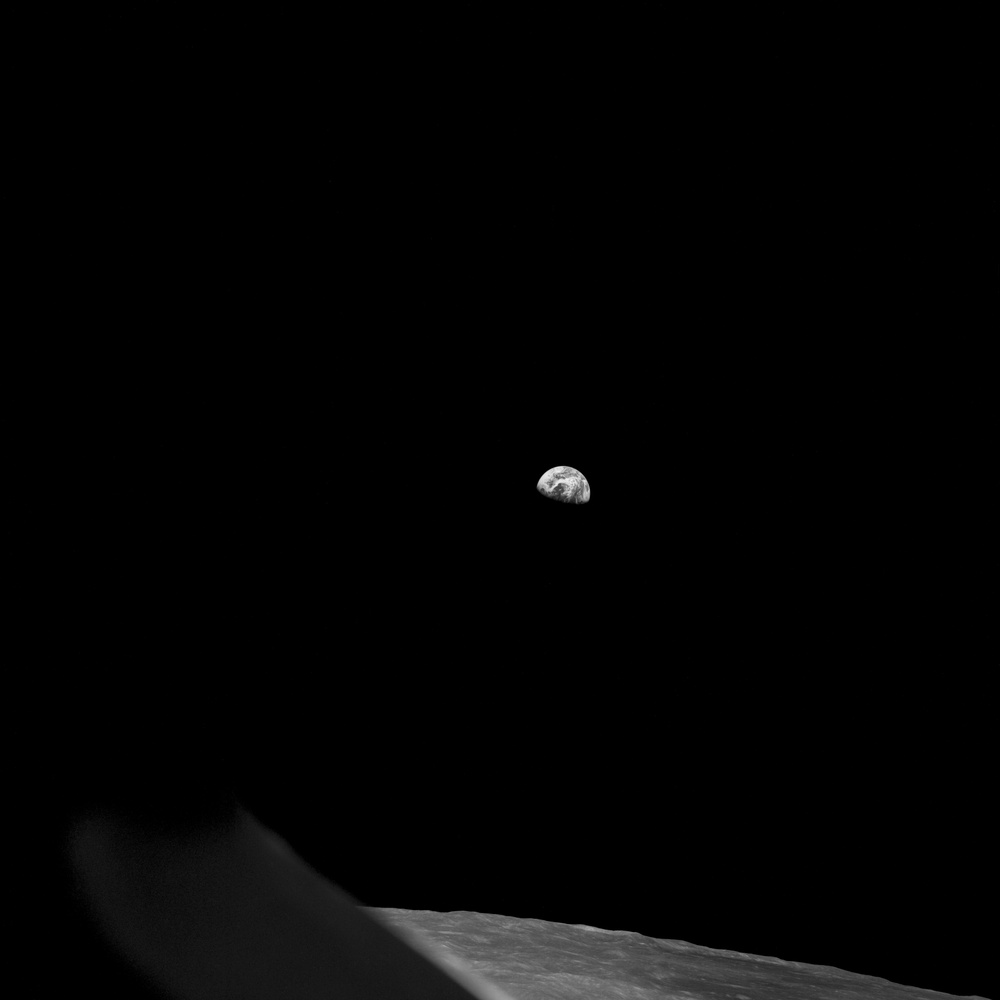 Apollo 8 Mission image,Earth and Lunar Horizon
