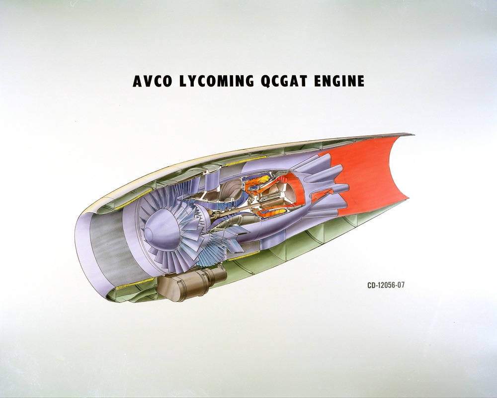AVCO LYCOMING QCGAT QUIET CLEAN GENERAL AVIATION TURBOFAN ENGINE AND GARRETT AIRESEARCH QCGAT ENGINE