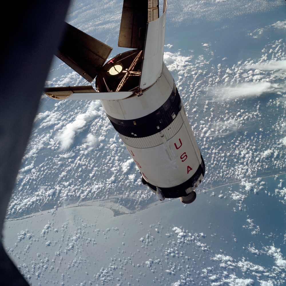 Apollo 7 Mission, Saturn IVB during docking maneuvers