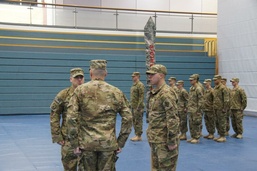 370th Sapper Company cases guidon, prepares for deployment