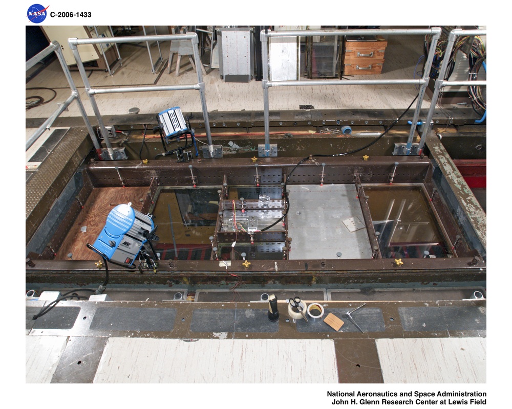 The HAARP-2 (Hot Air Anti-Icing Research Program) model for General Aviation aircraft being installed and tested in the Icing Research Tunnel