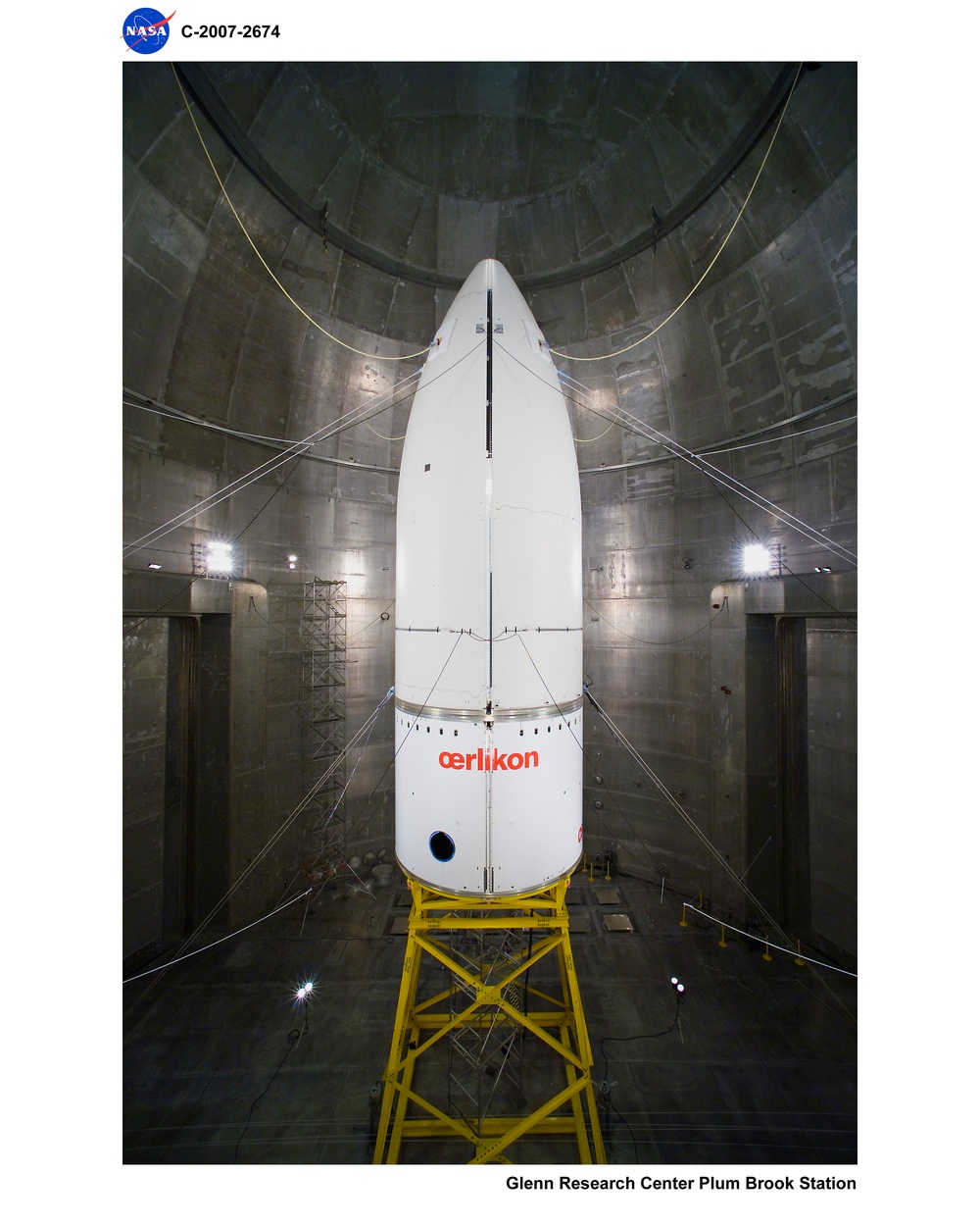 Ariane V Horizontal Separation System 3 (HSS3) Payload Fairing Separation Pre and Post Test Photo Documentation Inside Space Power Facility (SPF)