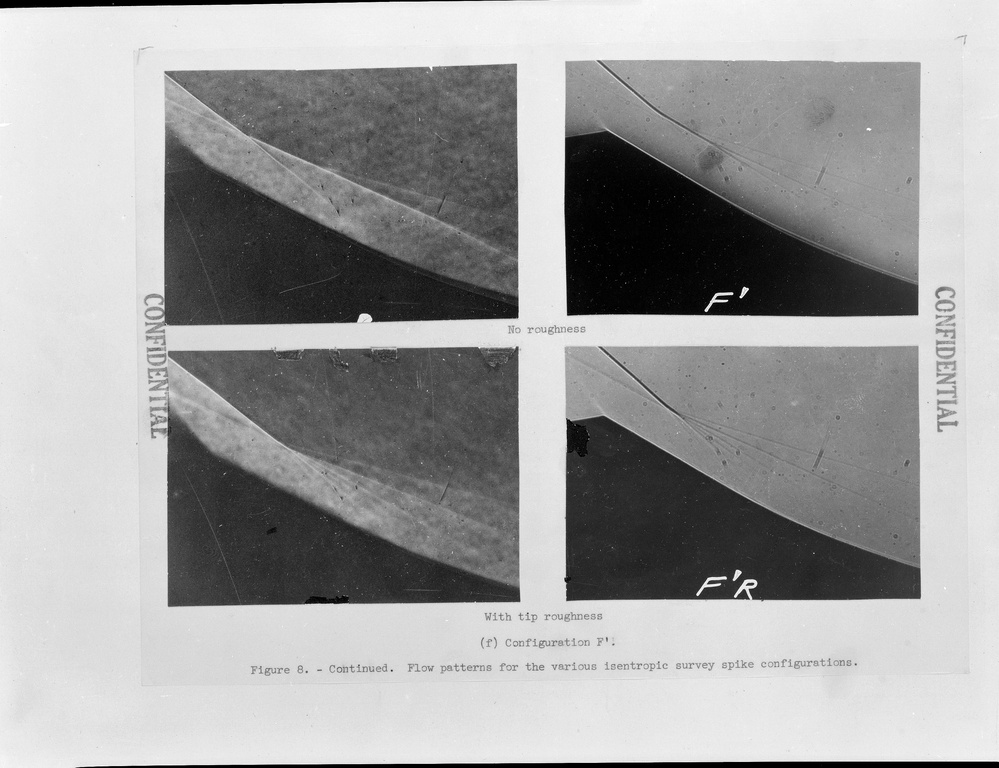 FLOW FIELDS AROUND AXIALLY SYMETRIC ISENTROPIC SPIKES FOR NOSE INLETS AT MACH 3.85