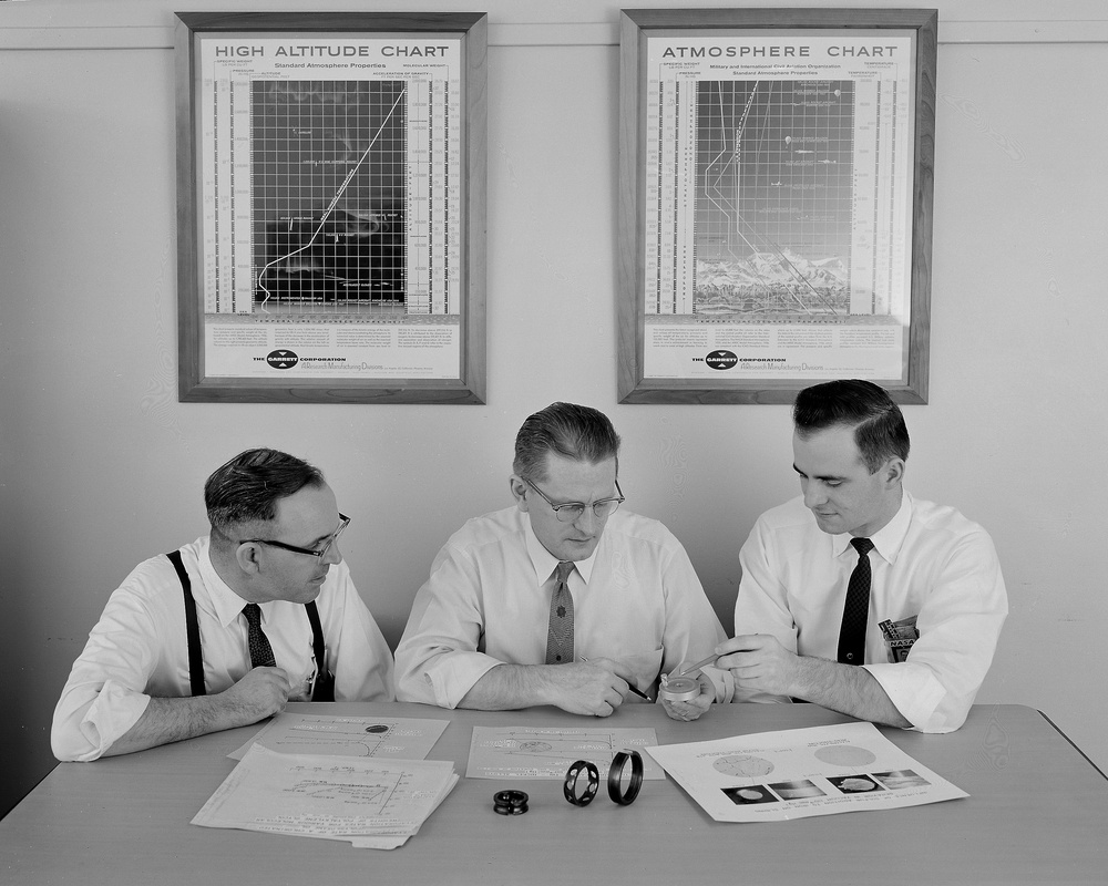 FRICTION AND WEAR SHOWING PROBLEMS OF LUBRICATION - LEFT TO RIGHT - MAX SWIKERT - ROBERT JOHNSON - DONALD BUCKLEY - BY HIMSELF ROBERT JOHNSON