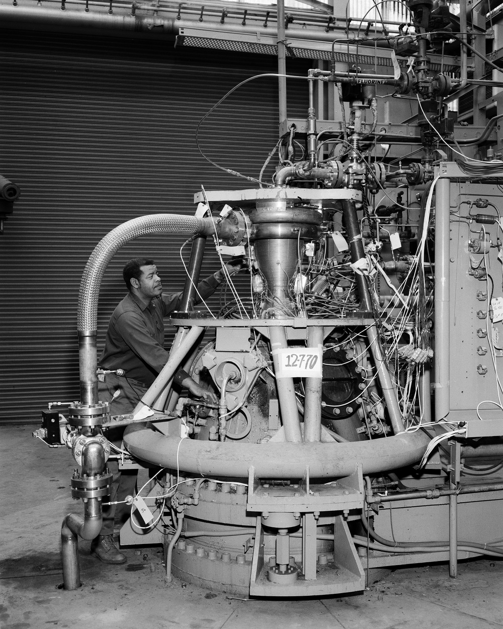 ENGINE NO. 14 ON TEST STAND AT ROCKET ENGINE TEST FACILITY RETF