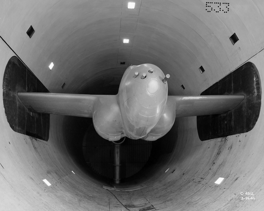 XP-59 AIRPLANE IN WIND TUNNEL