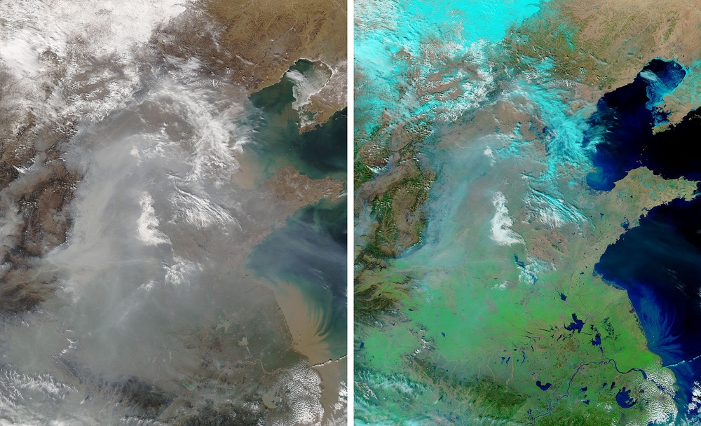 Haze Shadows Winter Crops in China: Image of the Day
