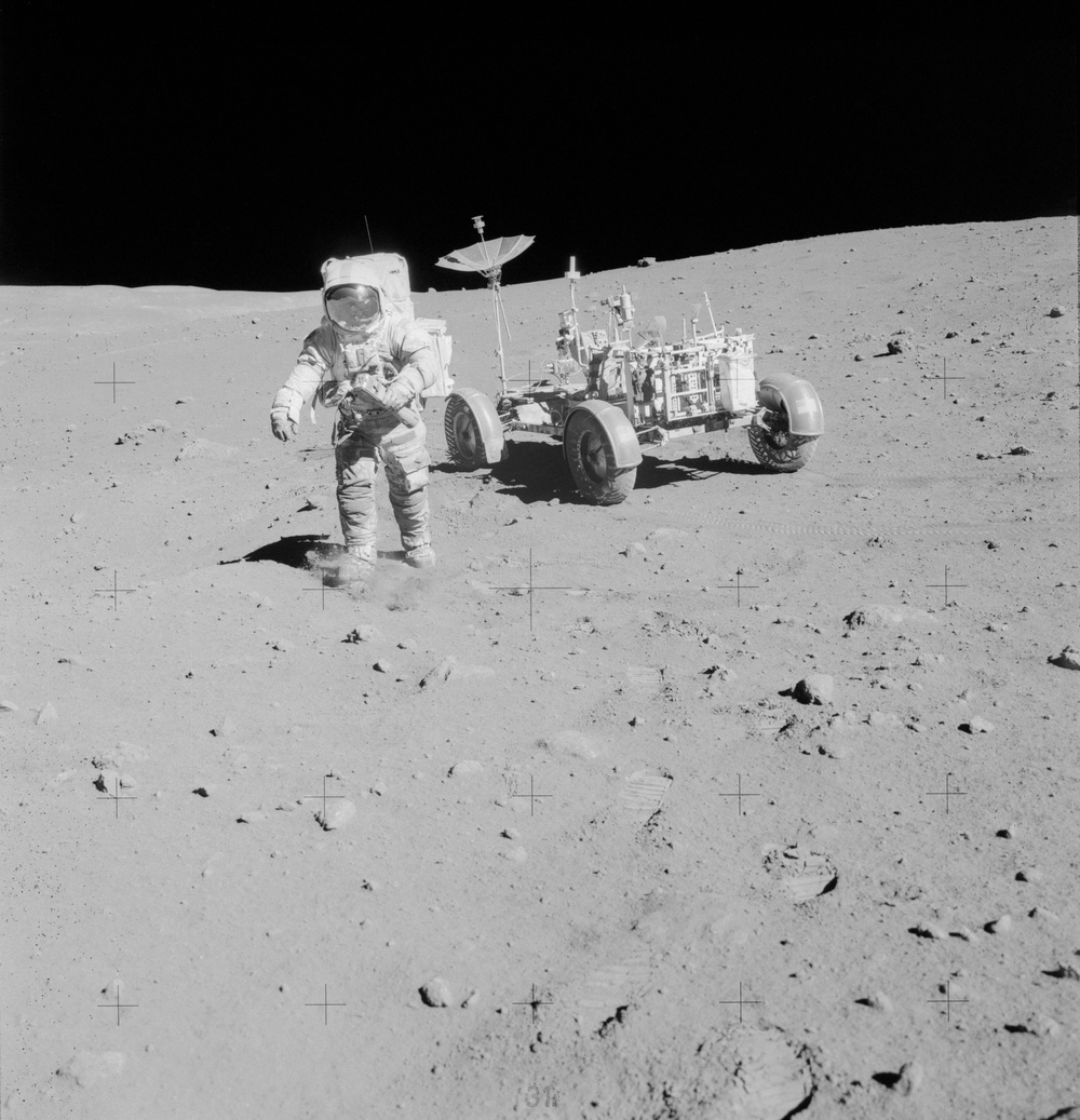 Apollo 15 Mission image - Panoramic view of Station 10, CDR Scott