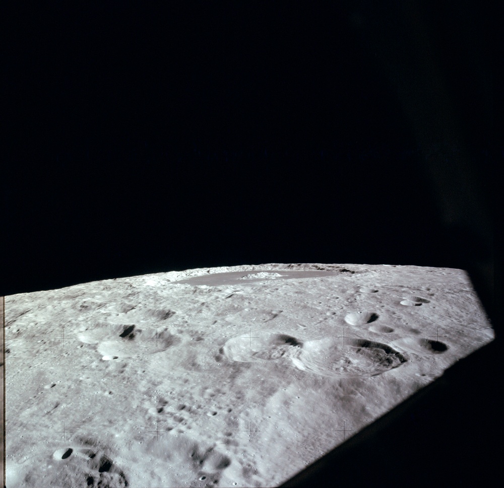 Apollo 12 Mission image  - High oblique view of Craters 285,287 and Tsiolkovski