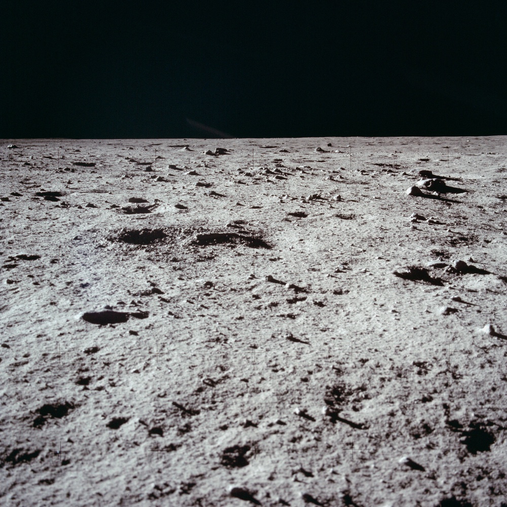 Apollo 11 Mission image - Lunar surface and horizon