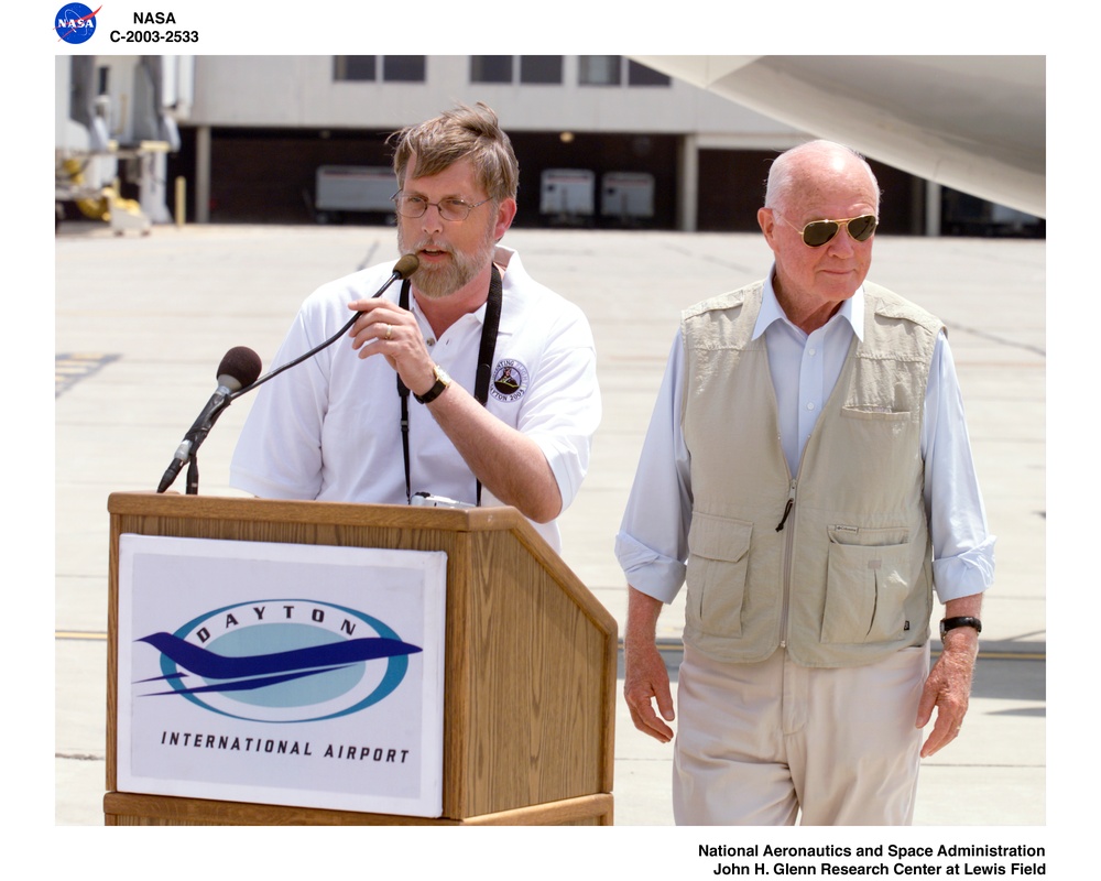 John Travolta/Senator John H. Glenn Press Conference-Inventing Flight, Dayton, Ohio, July 22, 2003