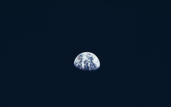 Earth Rise as Seen From Lunar Surface