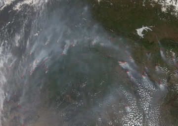Fires in Russia and China near the Amur River: Natural Hazards