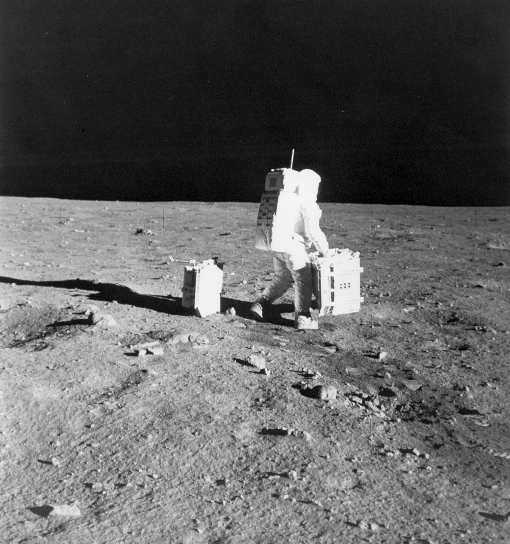 Early Apollo Scientific Experiment Package Deployed on Lunar Surface