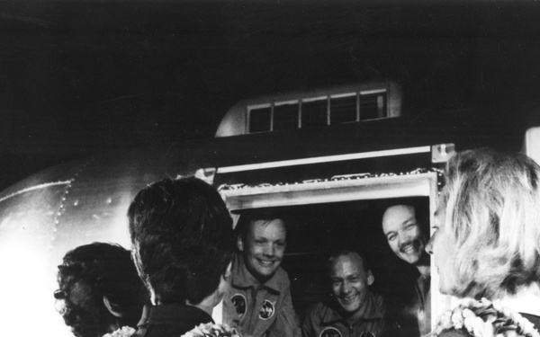 Quarantined Apollo 11 Astronauts Greeted by Wives