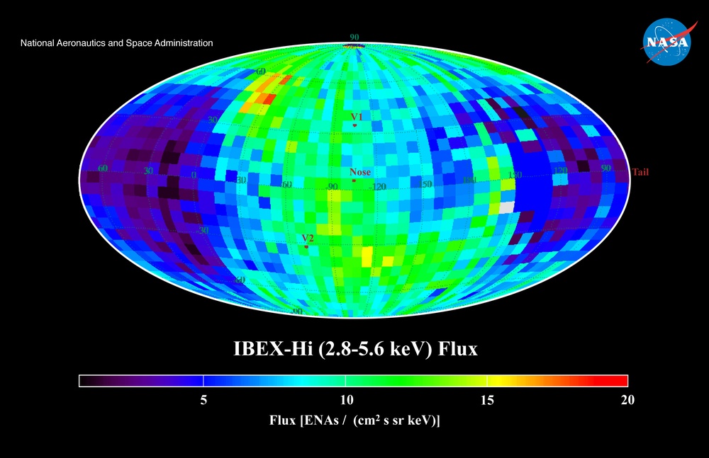 IBEX Heliosphere Map - 2.8 to 5.6 keV