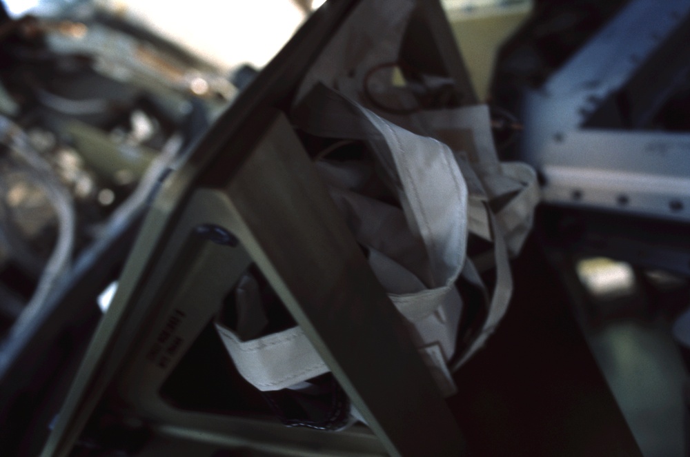 View of the cable tray on the Z-1 truss taken during Expedition Four EVA 3