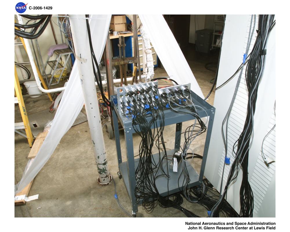 The HAARP-2 (Hot Air Anti-Icing Research Program) model for General Aviation aircraft being installed and tested in the Icing Research Tunnel