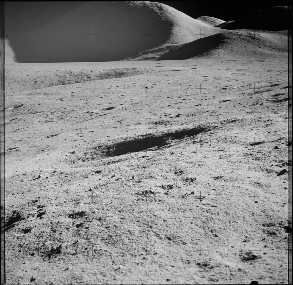 Apollo 15 Mission image - Panoramic view north of Station 2, and Mt. Mons Hadley