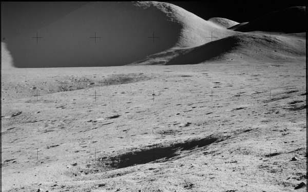 Apollo 15 Mission image - Panoramic view north of Station 2, and Mt. Mons Hadley