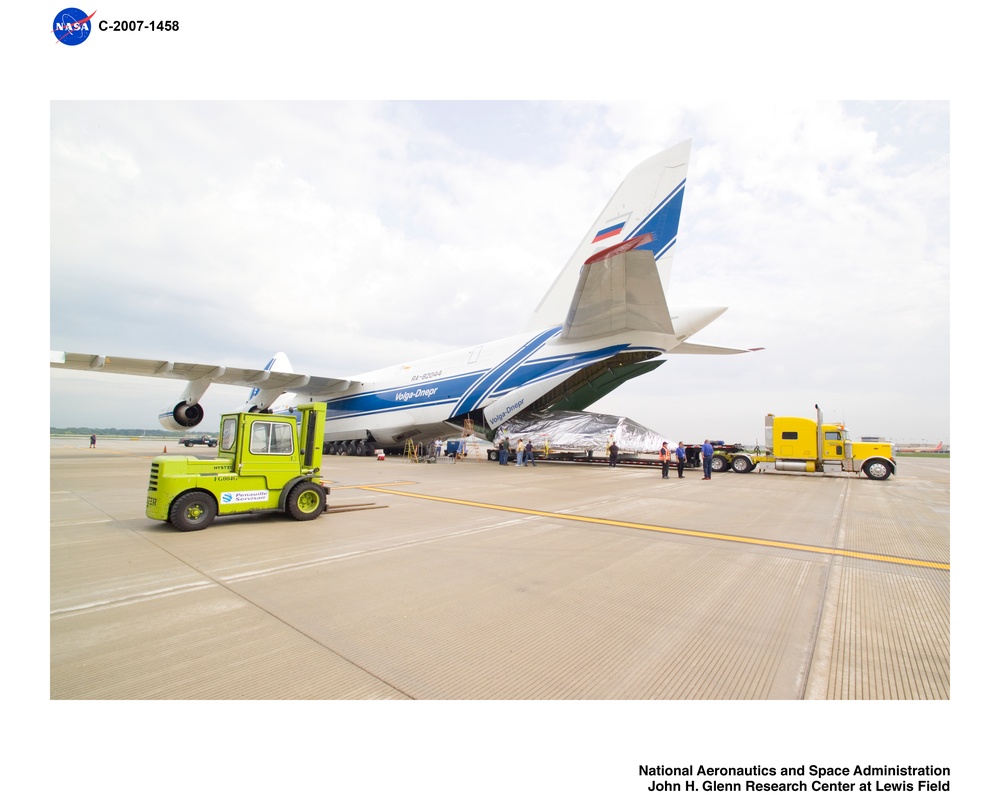 Ariane V (5) Fairing Shroud Components being moved from Cleveland Hopkins Airport to NASA Plum Brook Station, Sandusky, Ohio - 8-07