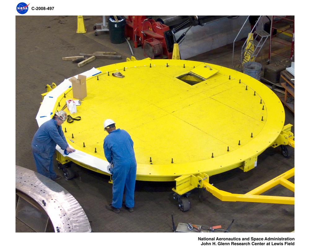 Building 50 prep cart for Ares 1-X segment to be moved to Building 333