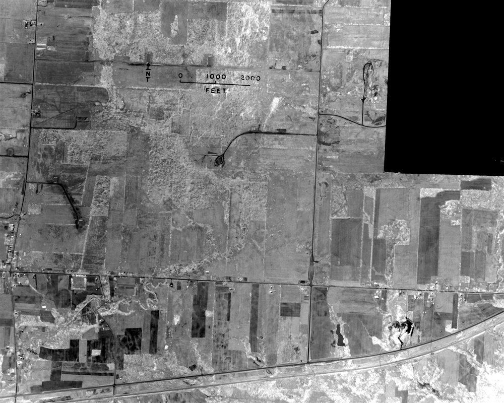 AERIAL VIEW OF AREA TO BE USED BY NACA AT RAVENNA ARSENAL FOR AIRPLANE CRASH FIRE TESTS