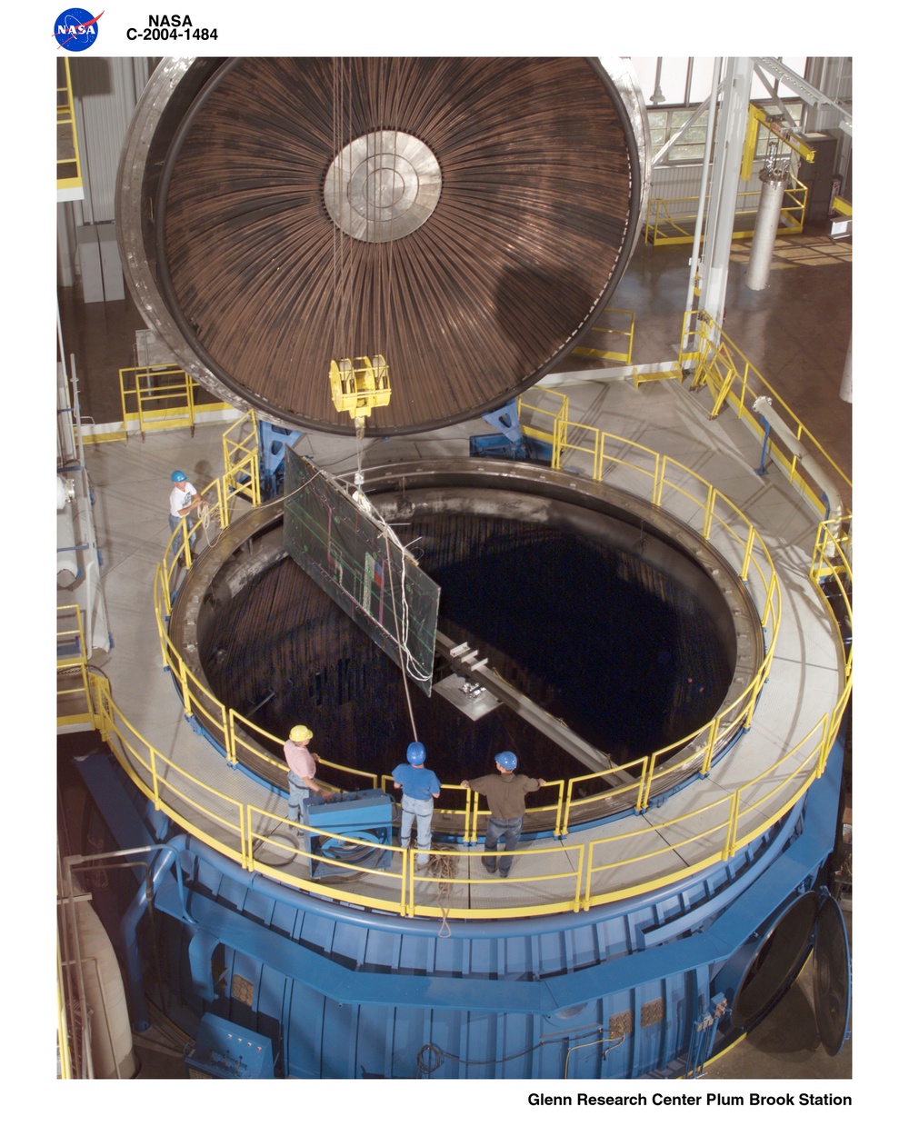 Solar array arc jet plume interaction test at B-2 facility at Plum Brook Station ( PB )