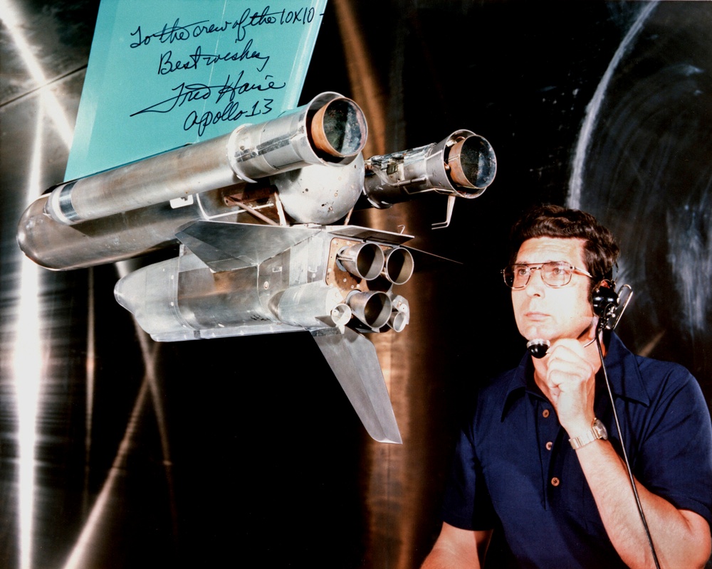 C-75-3012 - SHUTTLE IN 10X10 FOOT SUPERSONIC WIND TUNNEL SWT  PHOTO WITH FRED HAISE AUTOGRAPH