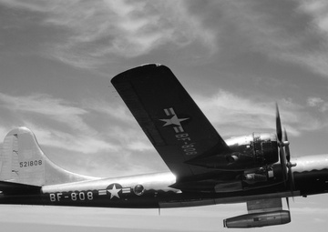 B-29 AIRPLANE FLIGHT TEST WITH TG-180 ENGINE RUNNING