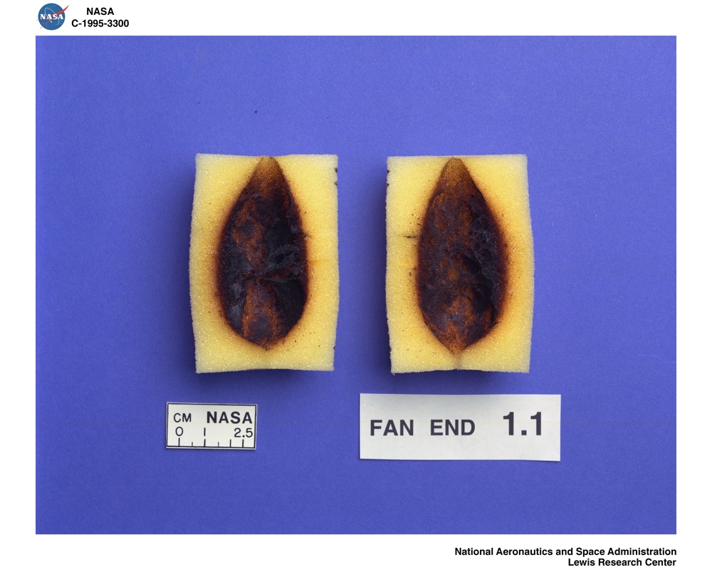 SMOLDERING COMUBSTION IN MICROGRAVITY BURNED FOAM SAMPLES