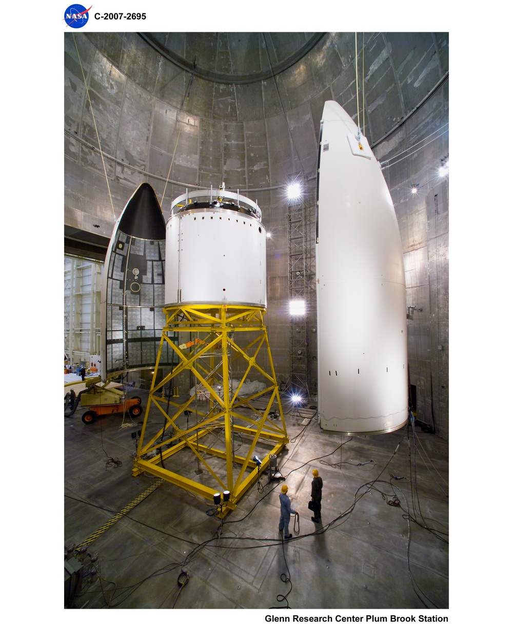 Ariane V Horizontal Separation System 3 (HSS3) Payload Fairing Separation Pre and Post Test Photo Documentation Inside Space Power Facility (SPF)