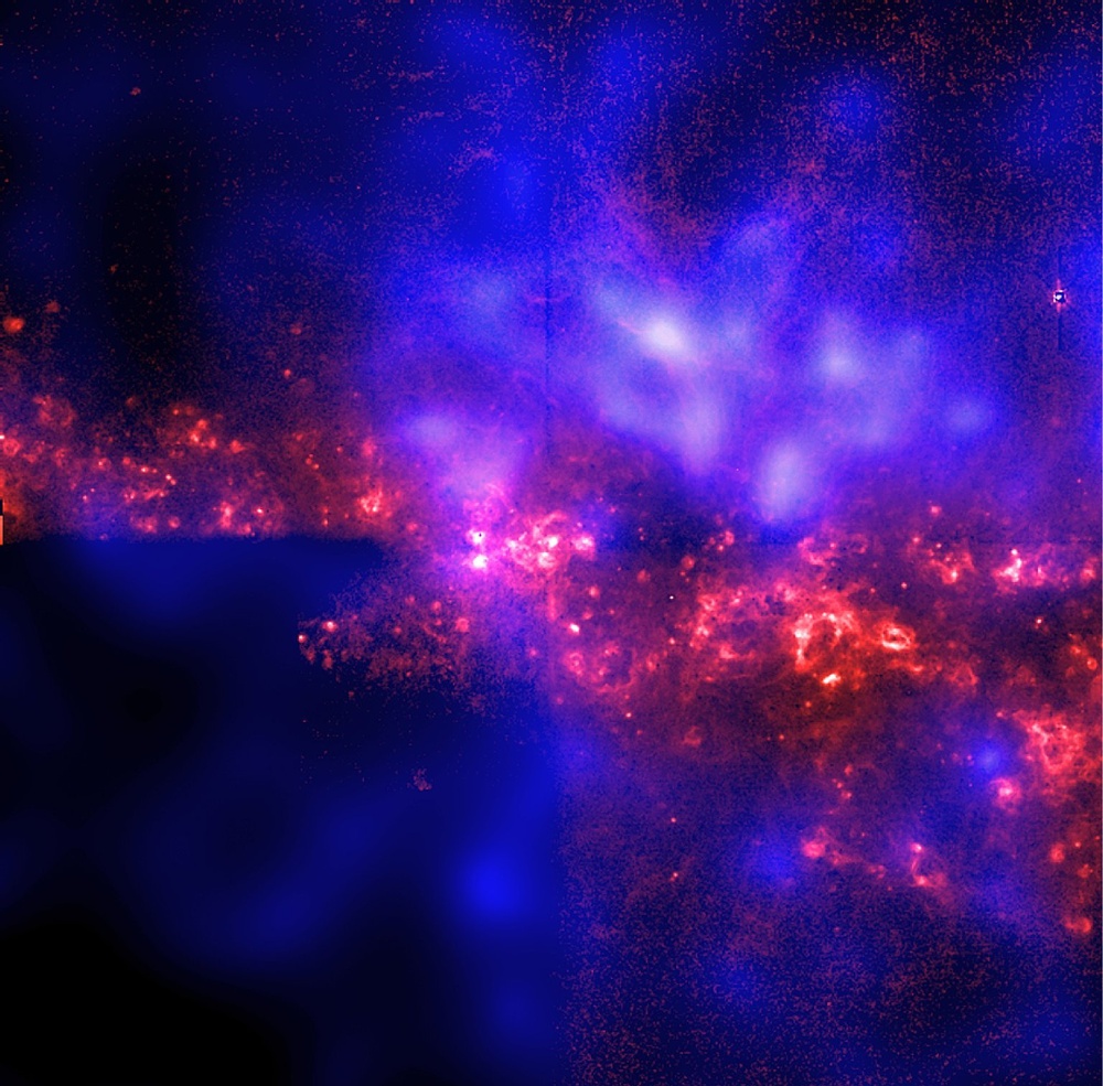Chandra and Hubble Composite Image of Spiral Galaxy NGC 4631