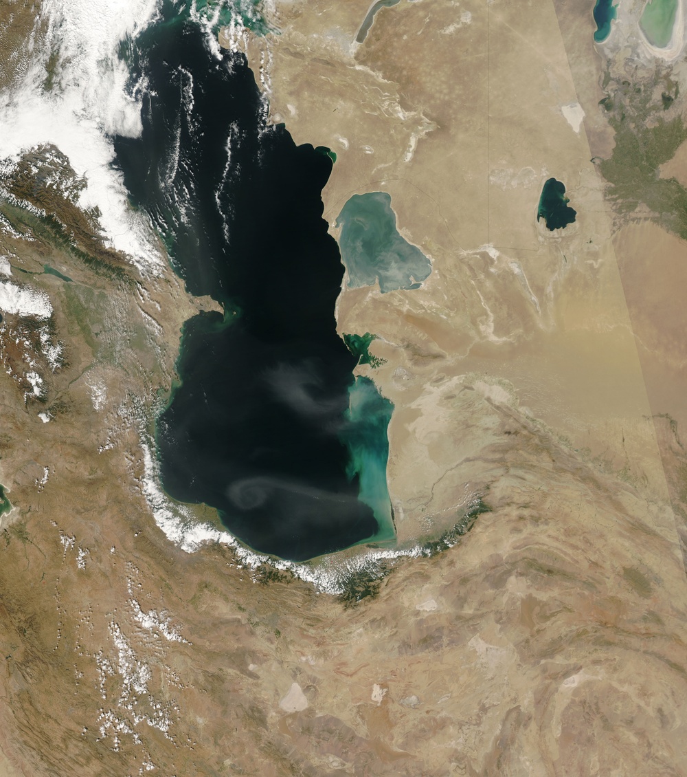 Dust over the Caspian Sea: Natural Hazards