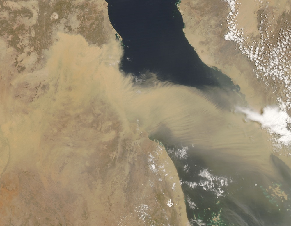 Dust Storm over the Red Sea: Natural Hazards