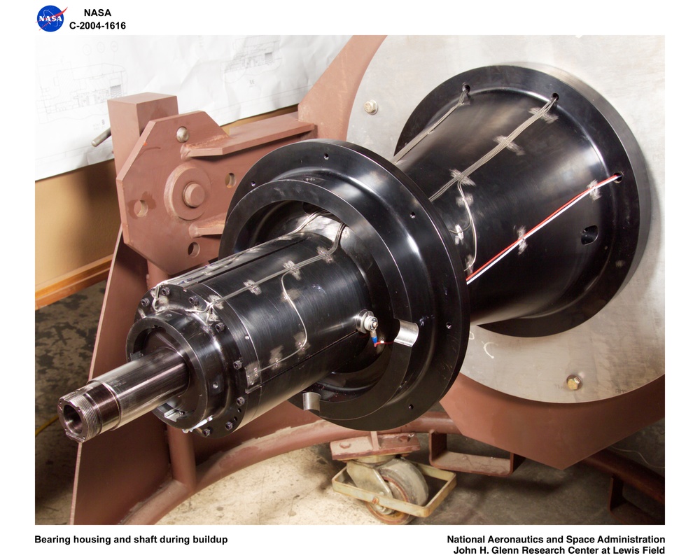 Ultra-Efficient Engine Technology  (UEET), Proof of Concept Compressor, Advanced Compressor Casing Treatment testing; bearing housing and shaft during build-up