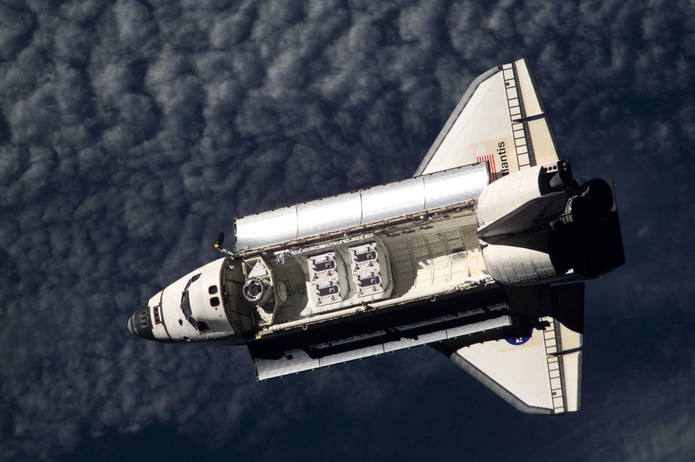 STS-104 orbiter Atlantis after undocking with the ISS