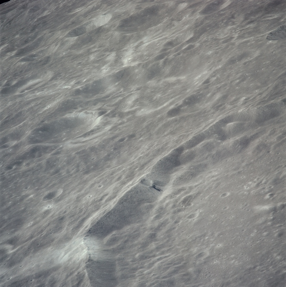 Apollo 16 Mission image - West wall of the far-side Crater Lobachevsky.
