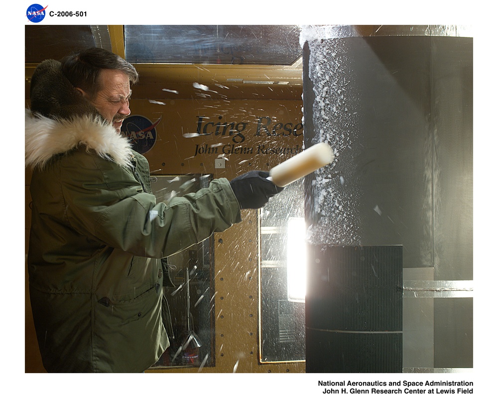 Super Large Droplet (SLD) icing test on a 36 foot cord Natural Laminar Flow wing shape